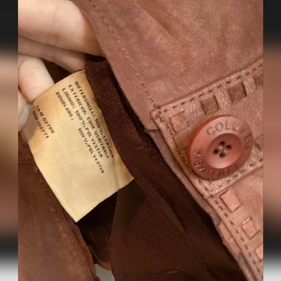 Columbia Women's Leather Blazer Jacket Vintage - Picture 3 of 4